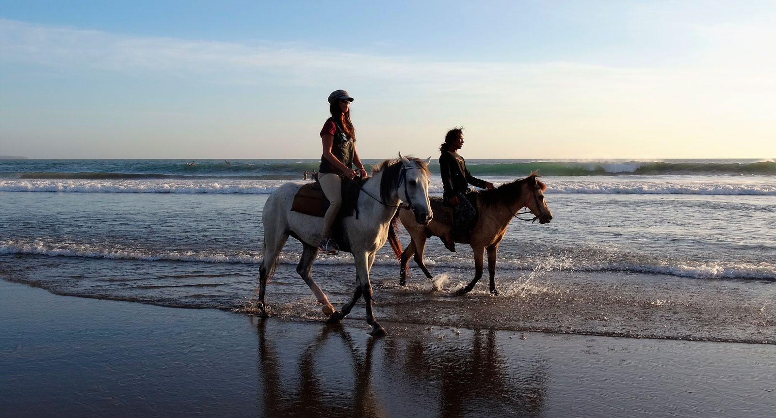 Horseback riding on the beach