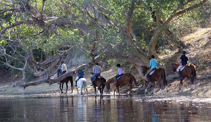 Ruta a caballo por el río