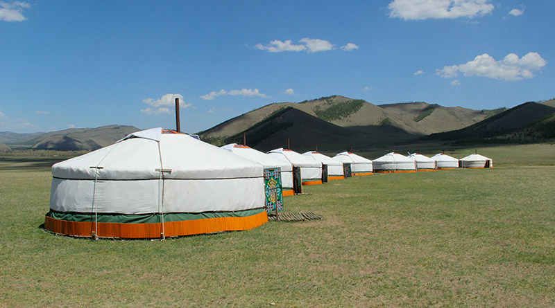 Campamento en Gers, tiendas tipicas mongolas
