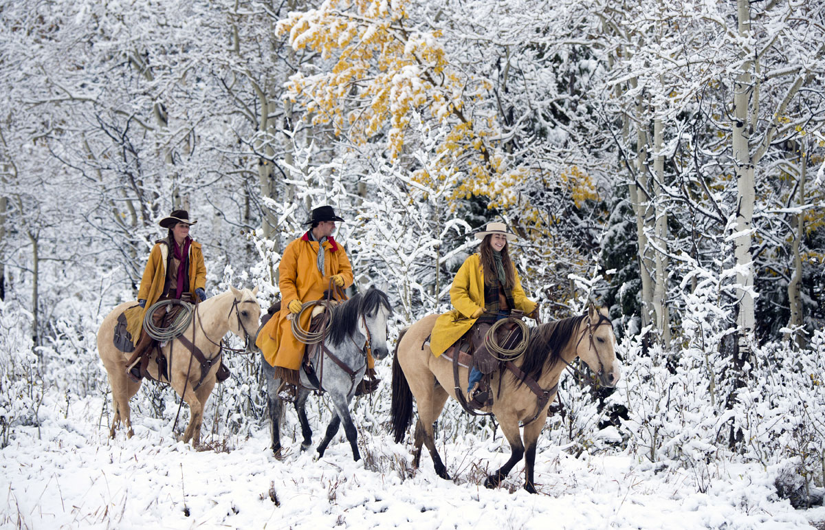 Ruta a caballo en invierno